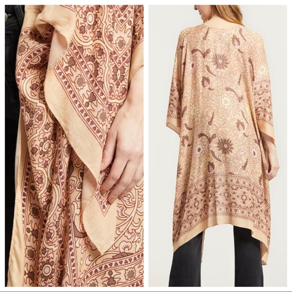 FREE PEOPLE BOHO KIMONO FLOWY CARDIGAN CAPE A2C - Picture 10 of 15